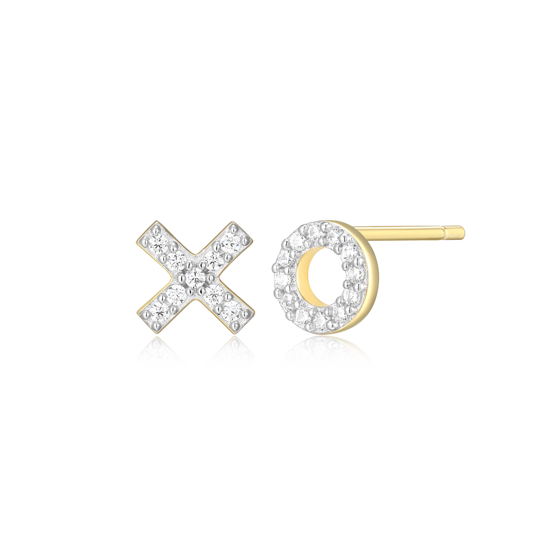 XO Stud Earrings in 14K Yellow Gold-Plated Sterling Silver | M by Monte Luna