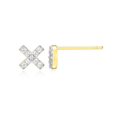 XO Stud Earrings in 14K Yellow Gold-Plated Sterling Silver | M by Monte Luna