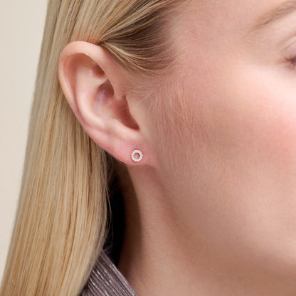 XO Stud Earrings in Rhodium-Plated Sterling Silver | M by Monte Luna