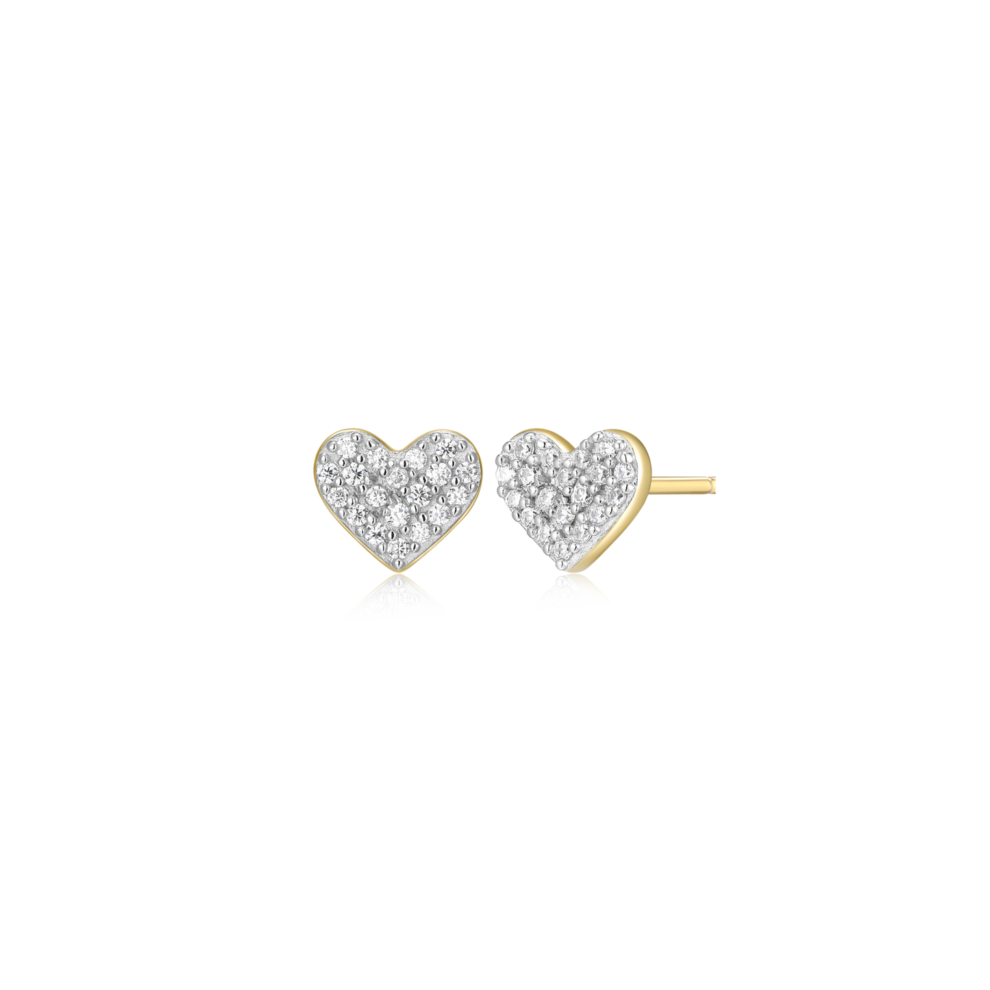 Heart Stud Earrings in 14K Yellow Gold-Plated Sterling Silver | M by Monte Luna