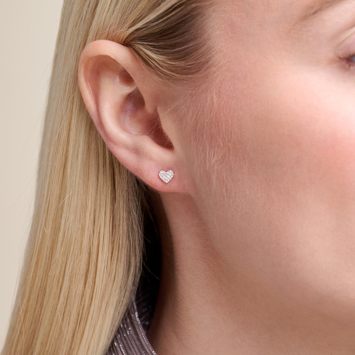 Heart Stud Earrings in 14K Yellow Gold-Plated Sterling Silver | M by Monte Luna