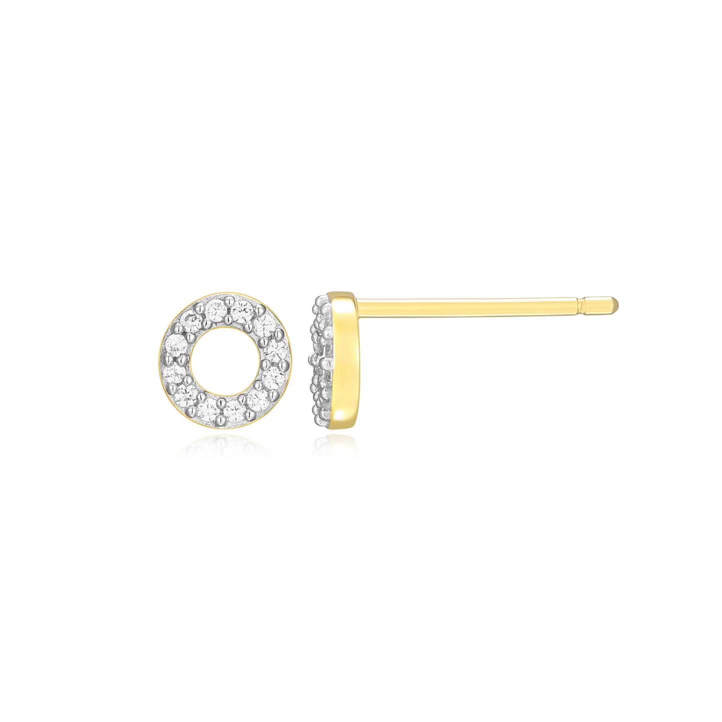 Open Circle Stud Earrings in 14K Yellow Gold-Plated Sterling Silver | M by Monte Luna