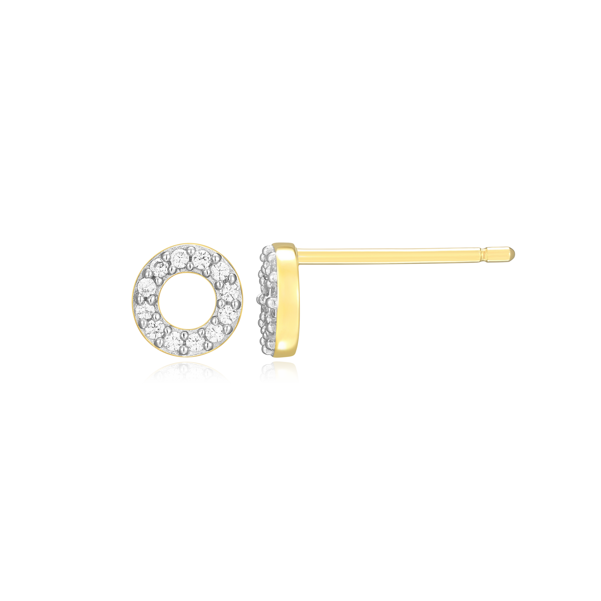 Open Circle Stud Earrings in 14K Yellow Gold-Plated Sterling Silver | M by Monte Luna