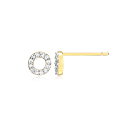 Open Circle Stud Earrings in 14K Yellow Gold-Plated Sterling Silver | M by Monte Luna