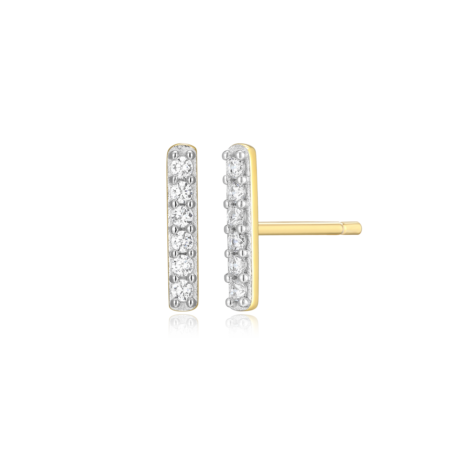 Bar Stud Earrings in 14K Yellow Gold-Plated Sterling Silver | M by Monte Luna