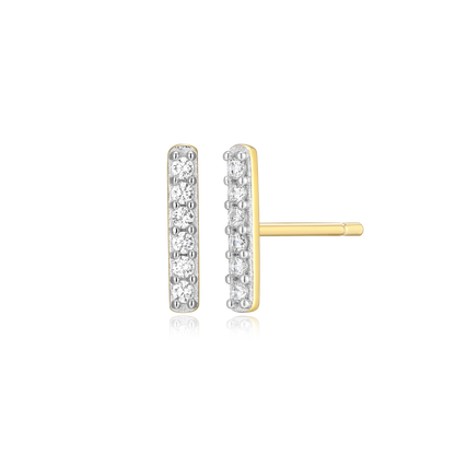 Bar Stud Earrings in 14K Yellow Gold-Plated Sterling Silver | M by Monte Luna