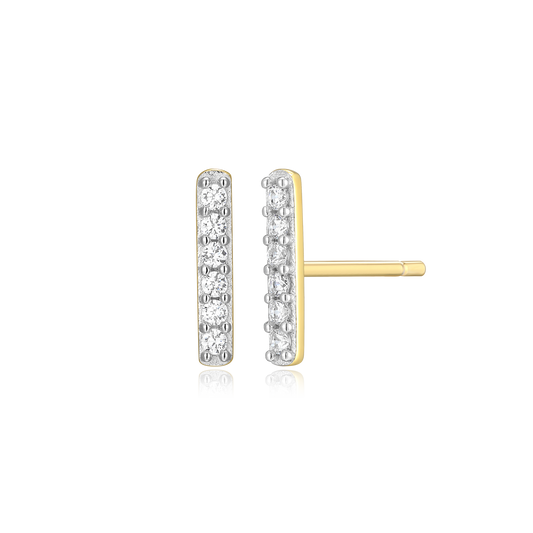 Bar Stud Earrings in 14K Yellow Gold-Plated Sterling Silver | M by Monte Luna