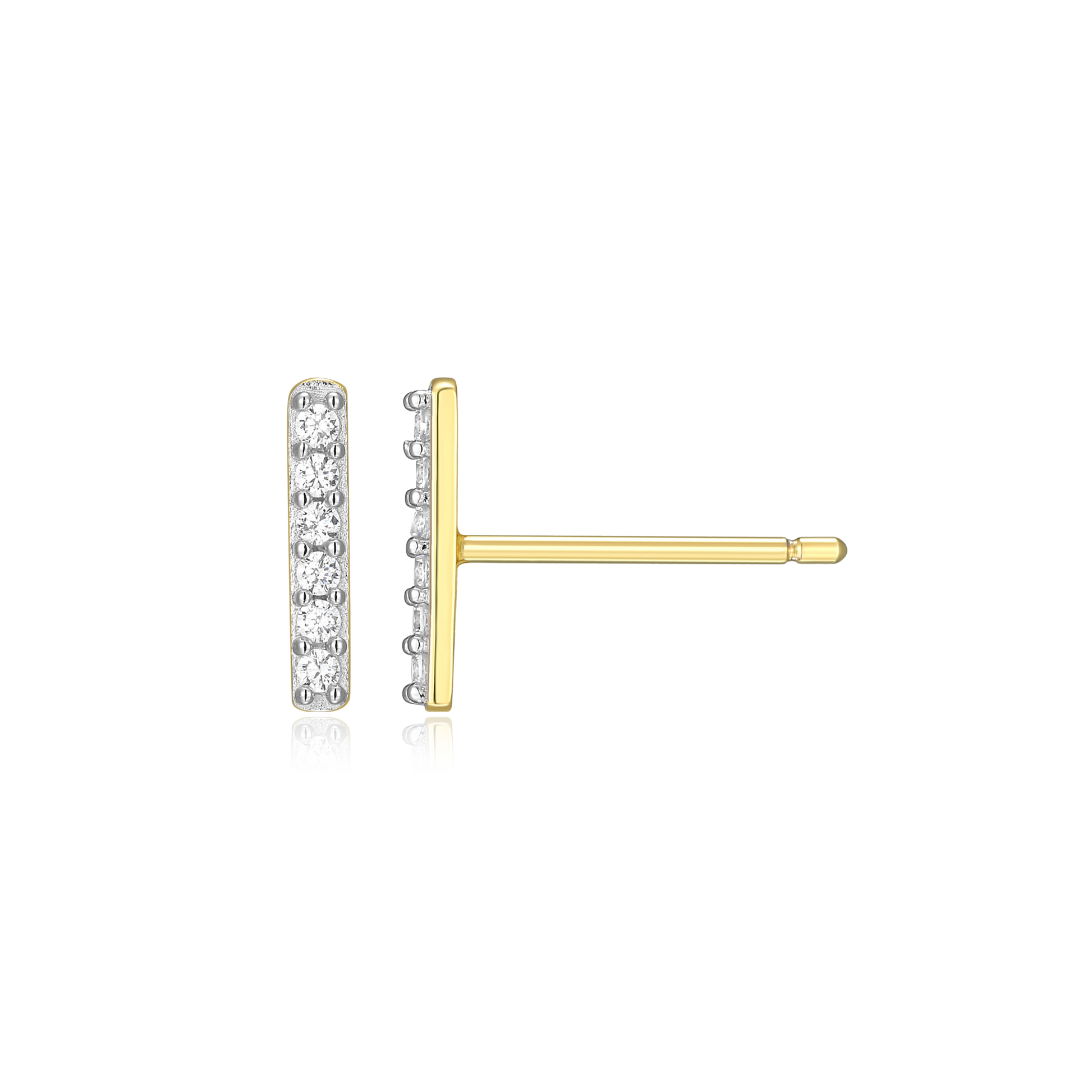 Bar Stud Earrings in 14K Yellow Gold-Plated Sterling Silver | M by Monte Luna