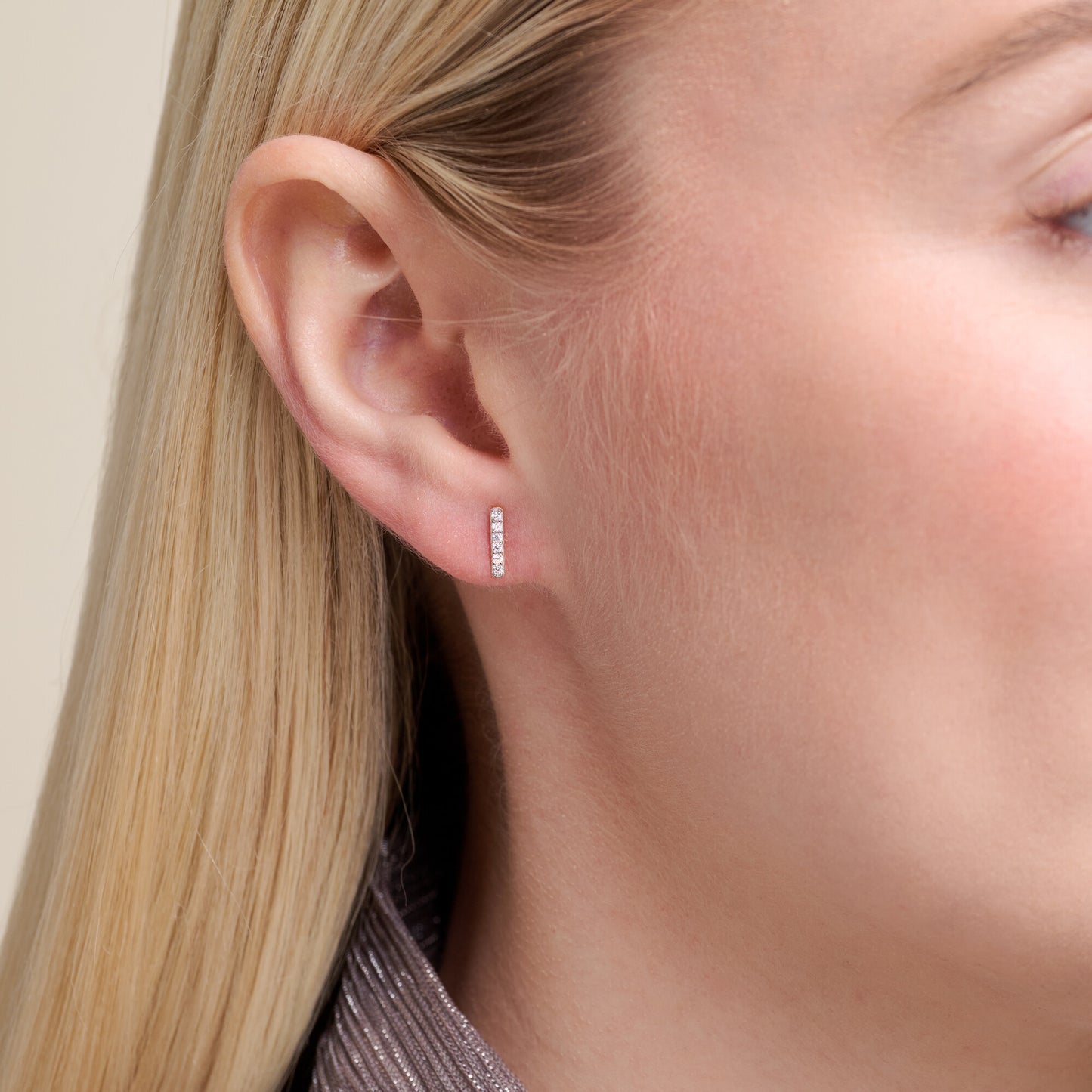 Bar Stud Earrings in 14K Yellow Gold-Plated Sterling Silver | M by Monte Luna