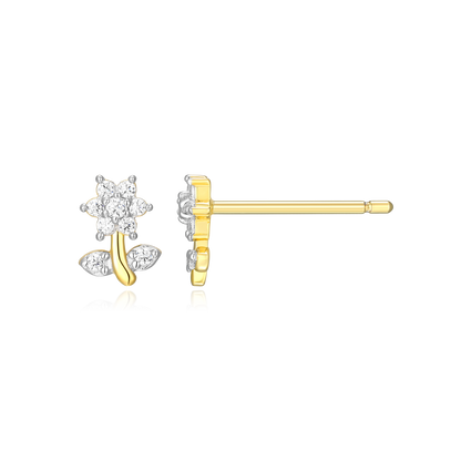 Flower Stud Earrings in 14K Yellow Gold-Plated Sterling Silver | M by Monte Luna