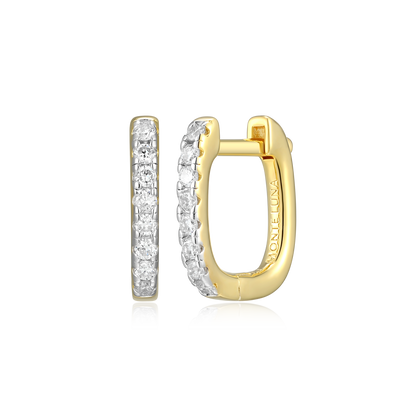 Cushion Hoop Earrings in 14K Yellow Gold-Plated Sterling Silver | M by Monte Luna