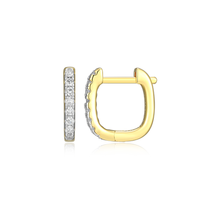 Cushion Hoop Earrings in 14K Yellow Gold-Plated Sterling Silver | M by Monte Luna