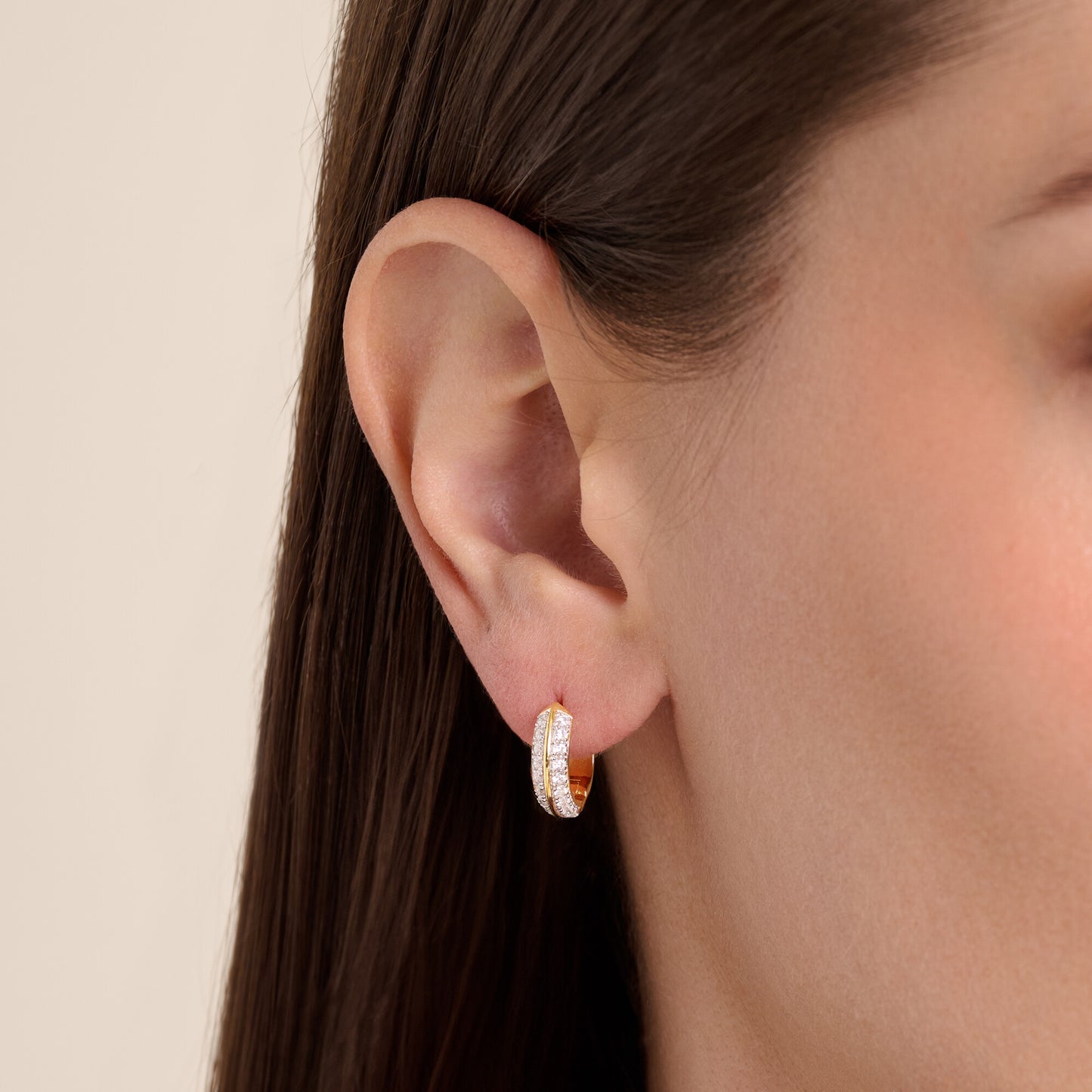 Knife Edge Hoop Earrings in 14K Yellow Gold-Plated Sterling Silver | M by Monte Luna