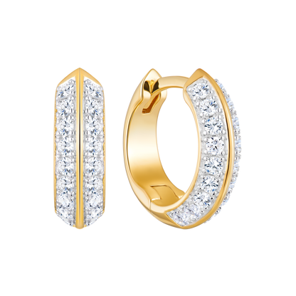 Knife Edge Hoop Earrings in 14K Yellow Gold-Plated Sterling Silver | M by Monte Luna