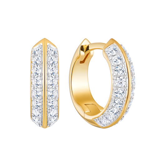 Knife Edge Hoop Earrings in 14K Yellow Gold-Plated Sterling Silver | M by Monte Luna