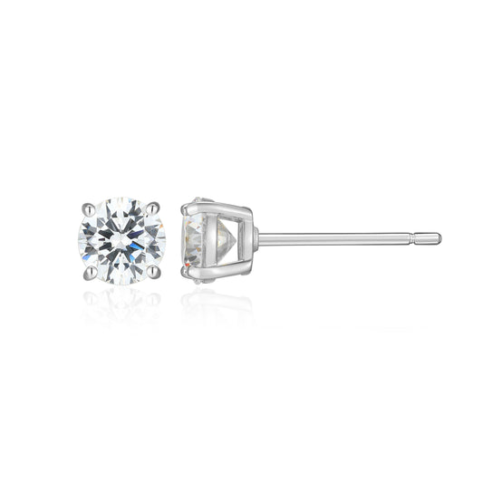 ME0114W - Essentials Medium Lab-Created Diamond Stud Earrings | Monte Luna