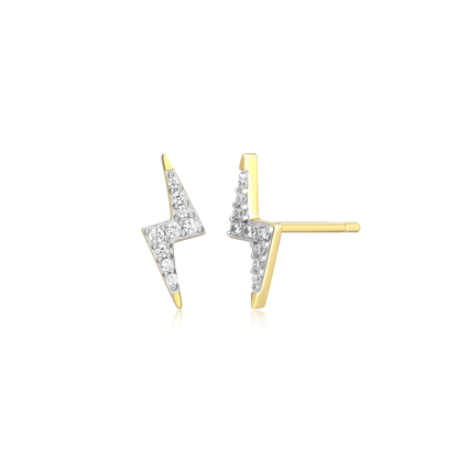 Lightning Stud Earrings in 14K Yellow Gold-Plated Sterling Silver | M by Monte Luna