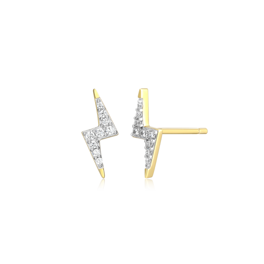 Lightning Stud Earrings in 14K Yellow Gold-Plated Sterling Silver | M by Monte Luna