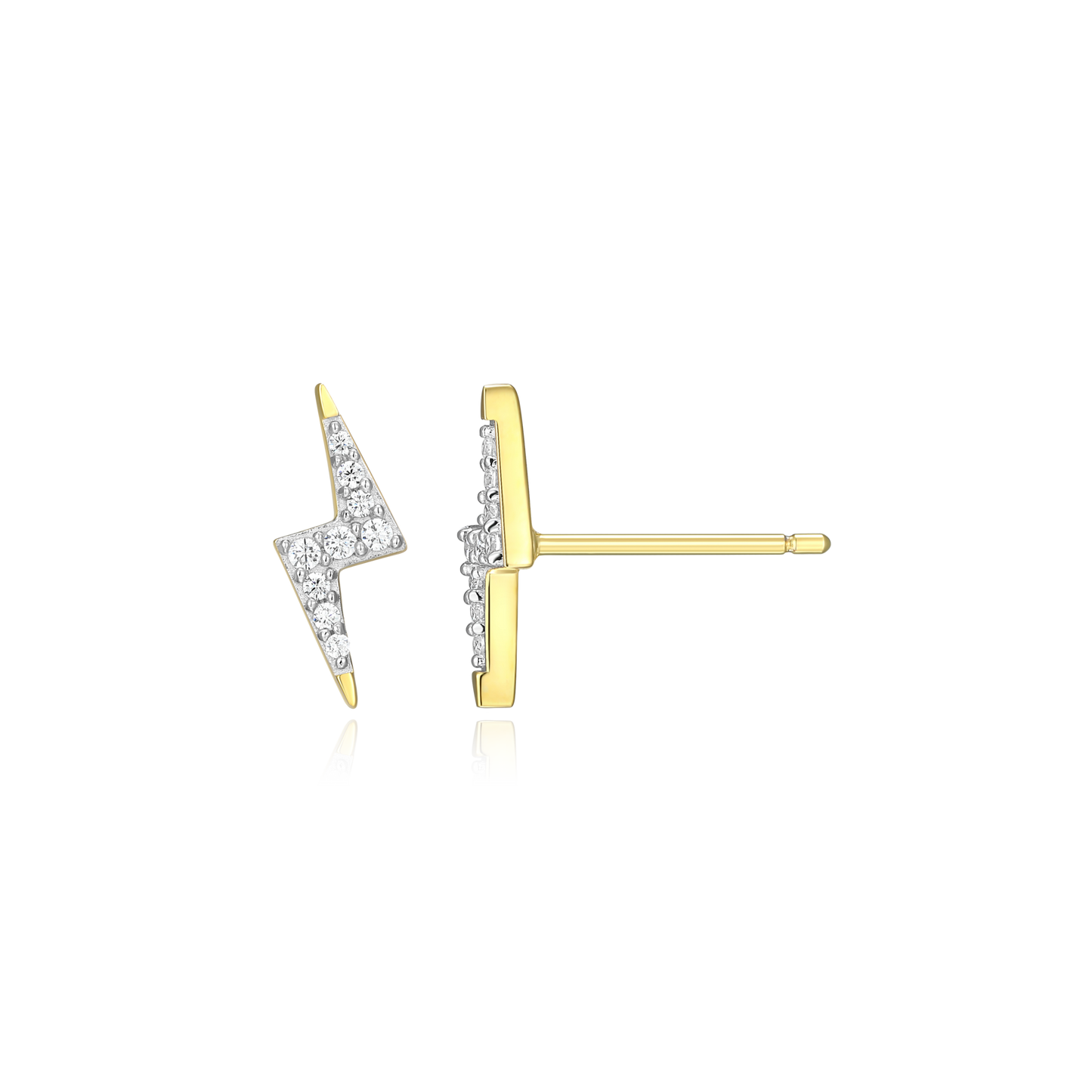 Lightning Stud Earrings in 14K Yellow Gold-Plated Sterling Silver | M by Monte Luna