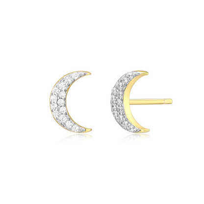 Crescent Stud Earrings in 14K Yellow Gold-Plated Sterling Silver | M by Monte Luna