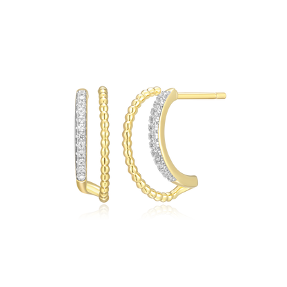 Rope Multi-Hoop Stud Earrings in 14K Yellow Gold-Plated Sterling Silver | M by Monte Luna