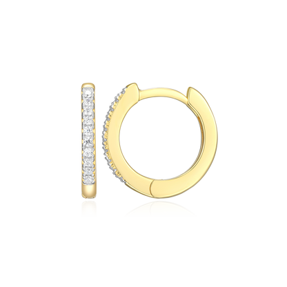 Single Row Hoop Earrings in 14K Yellow Gold-Plated Sterling Silver | M by Monte Luna