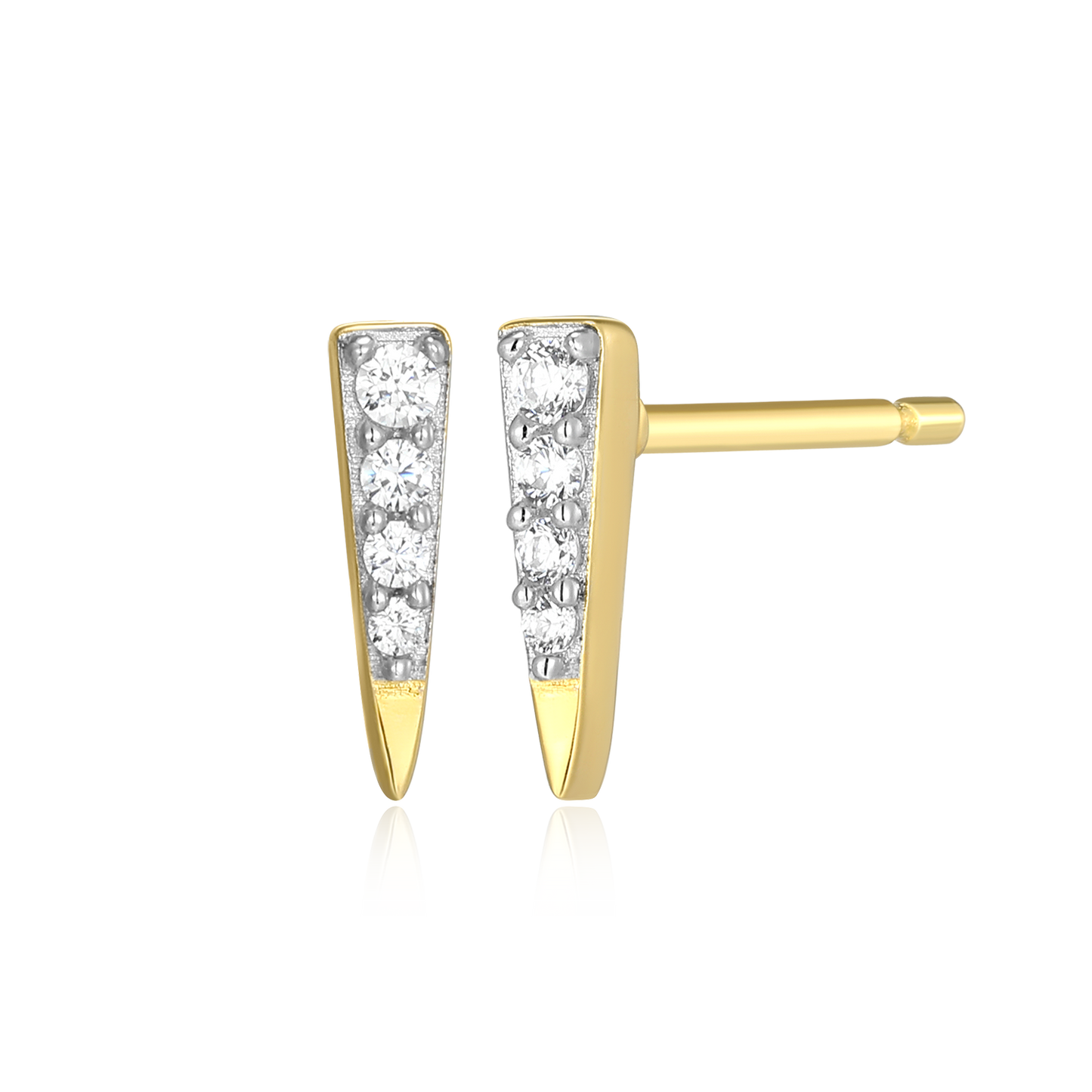 Pave Dagger Lab-Created Diamond Stud Earrings in 14K Gold & Rhodium-Plated Sterling Silver | M by Monte Luna