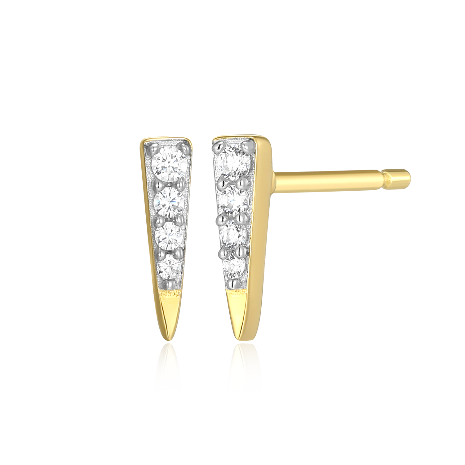 Pave Dagger Lab-Created Diamond Stud Earrings in 14K Gold & Rhodium-Plated Sterling Silver | M by Monte Luna