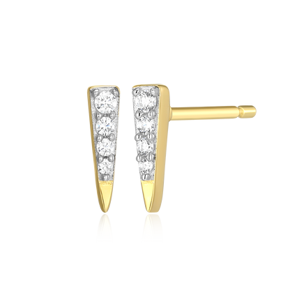 Pave Dagger Lab-Created Diamond Stud Earrings in 14K Gold & Rhodium-Plated Sterling Silver | M by Monte Luna