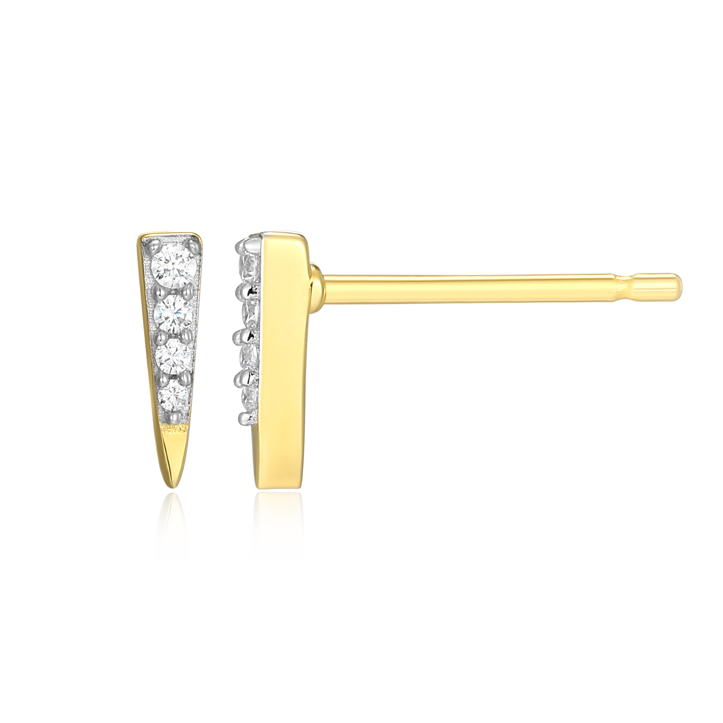 Pave Dagger Lab-Created Diamond Stud Earrings in 14K Gold & Rhodium-Plated Sterling Silver | M by Monte Luna