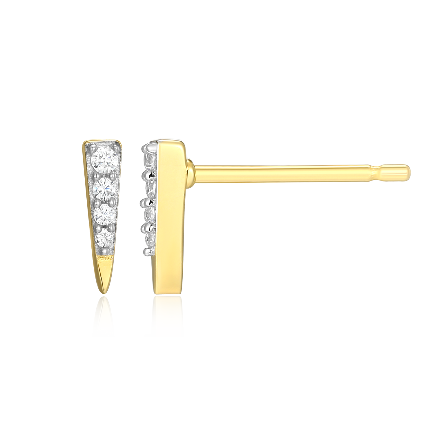 Pave Dagger Lab-Created Diamond Stud Earrings in 14K Gold & Rhodium-Plated Sterling Silver | M by Monte Luna