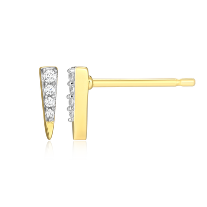 Pave Dagger Lab-Created Diamond Stud Earrings in 14K Gold & Rhodium-Plated Sterling Silver | M by Monte Luna