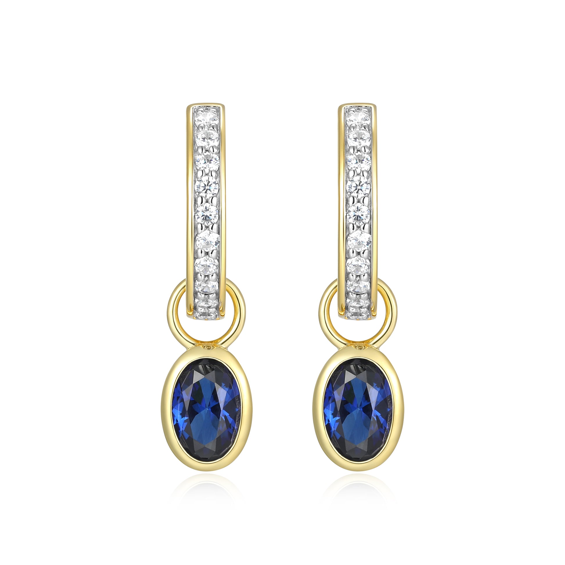 BE0229Y - September Birthstone Charm Huggie Earrings | m by monte luna