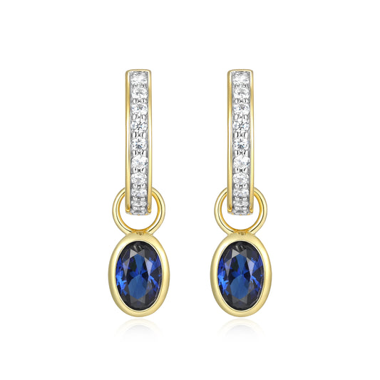 BE0229Y - September Birthstone Charm Huggie Earrings | m by monte luna