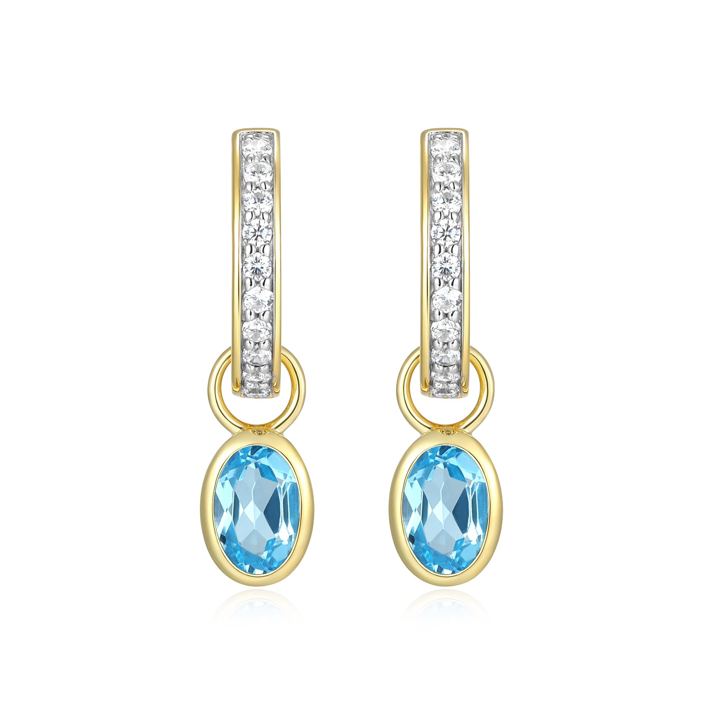 BE0223Y - December Birthstone Charm Huggie Earrings | m by monte luna
