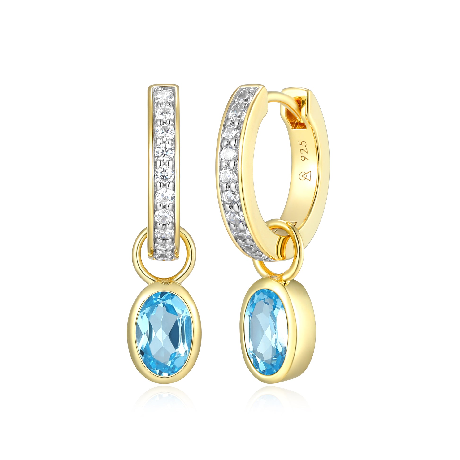 BE0223Y - December Birthstone Charm Huggie Earrings | m by monte luna