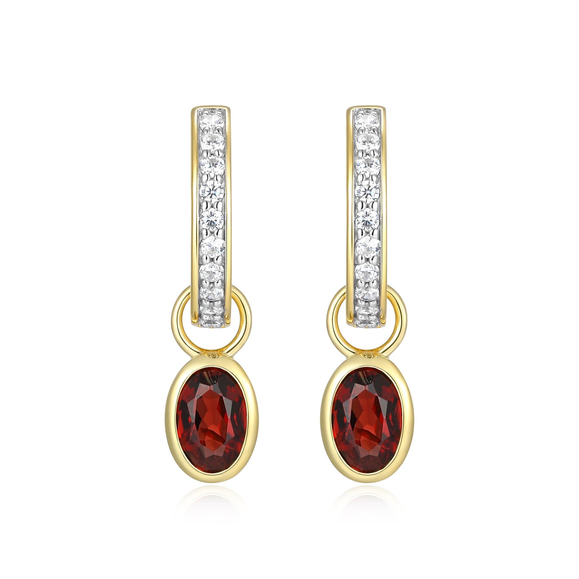 BE0221Y - January Birthstone Charm Huggie Earrings | m by monte luna
