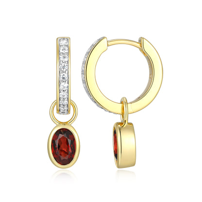 BE0221Y - January Birthstone Charm Huggie Earrings | m by monte luna