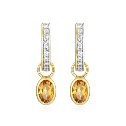 BE0231Y - November Birthstone Charm Huggie Earrings | m by monte luna