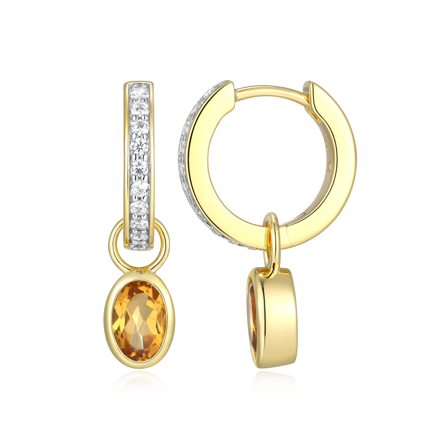 BE0231Y - November Birthstone Charm Huggie Earrings | m by monte luna