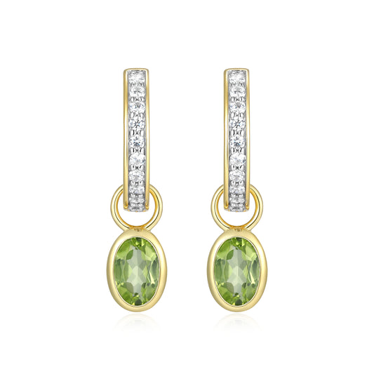 BE0228Y - August Birthstone Charm Huggie Earrings | m by monte luna