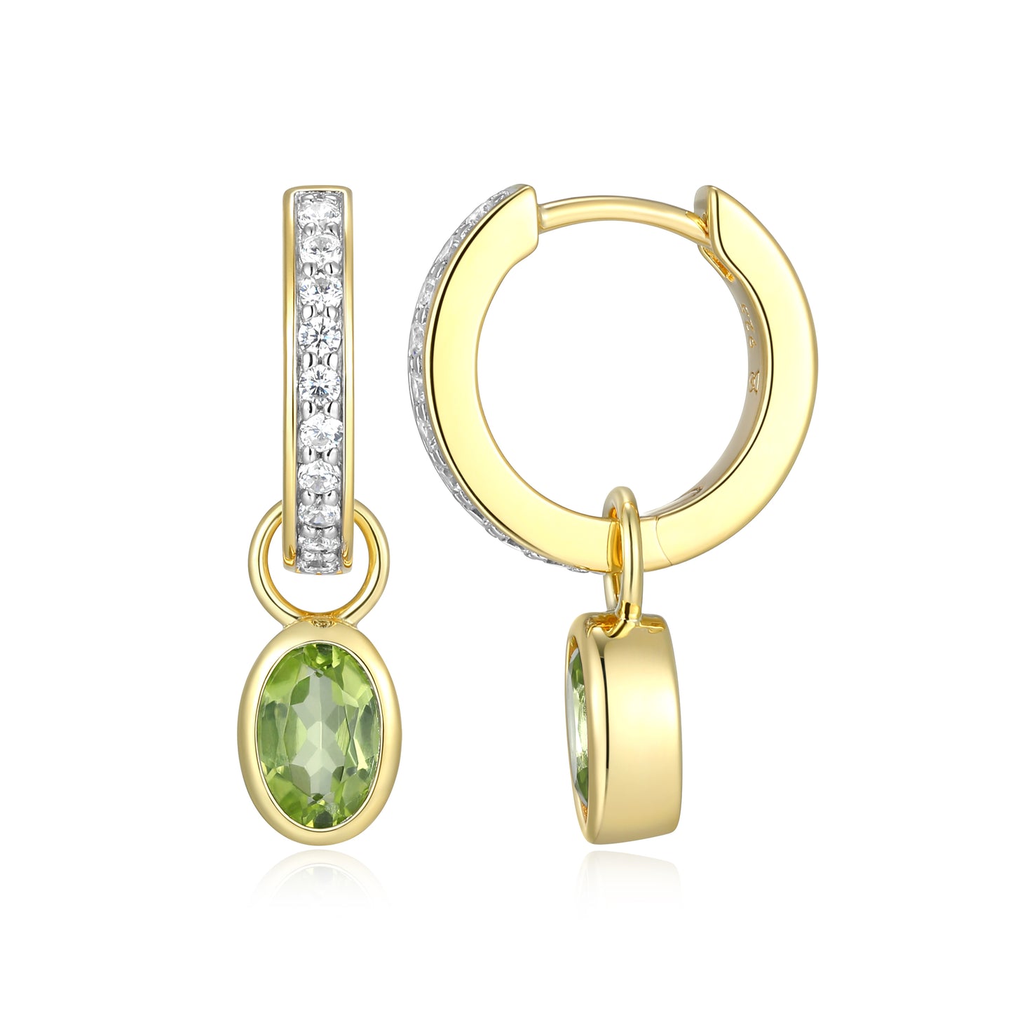 BE0228Y - August Birthstone Charm Huggie Earrings | m by monte luna