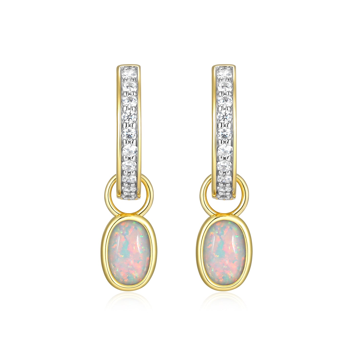 BE0230Y - October Birthstone Charm Huggie Earrings | m by monte luna