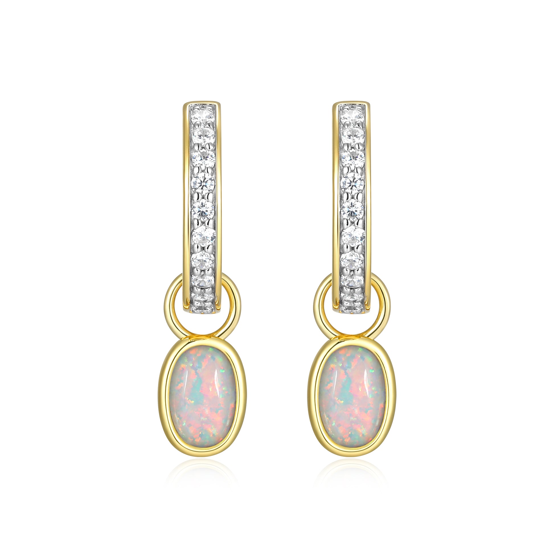 BE0230Y - October Birthstone Charm Huggie Earrings | m by monte luna