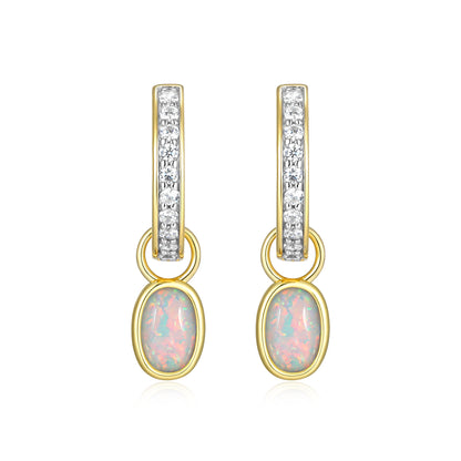 BE0230Y - October Birthstone Charm Huggie Earrings | m by monte luna