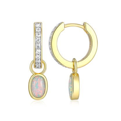 BE0230Y - October Birthstone Charm Huggie Earrings | m by monte luna