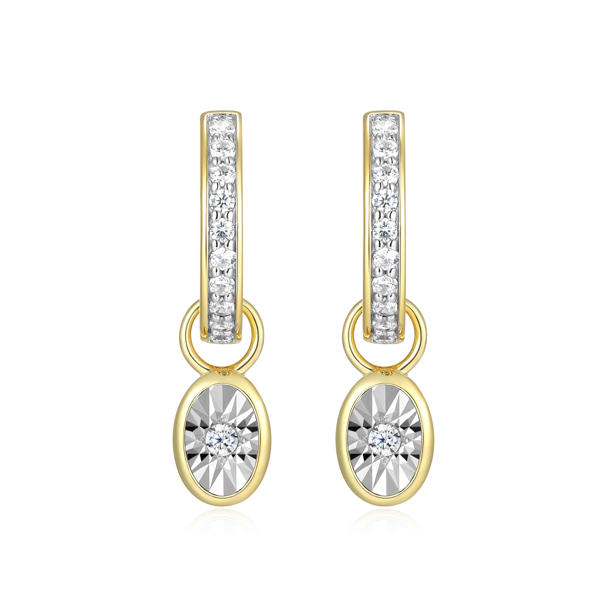 BE0224Y - April Birthstone Charm Huggie Earrings | m by monte luna