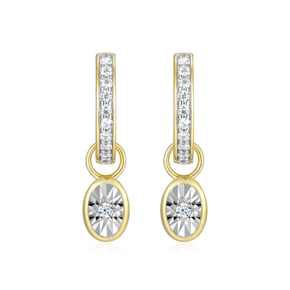 BE0224Y - April Birthstone Charm Huggie Earrings | m by monte luna