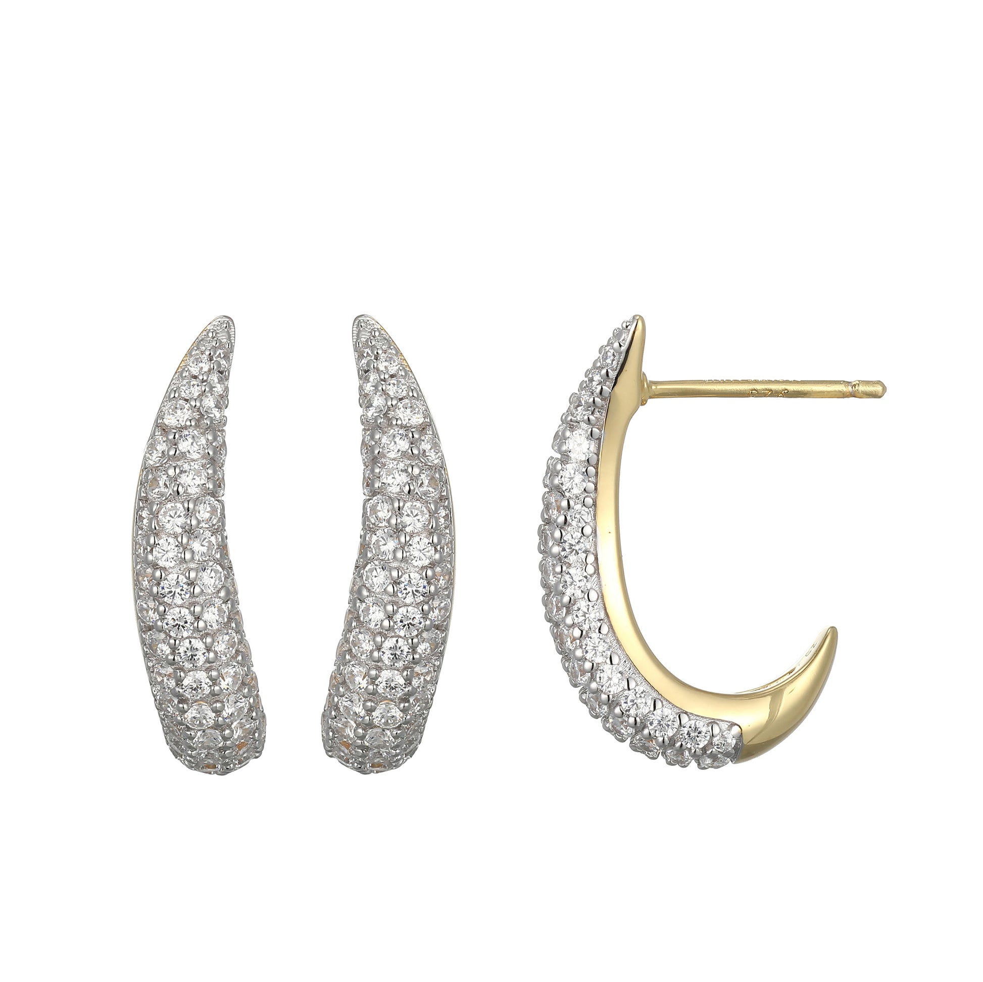 ME0131 - Wave Lab-Created Diamond Earrings | Monte Luna