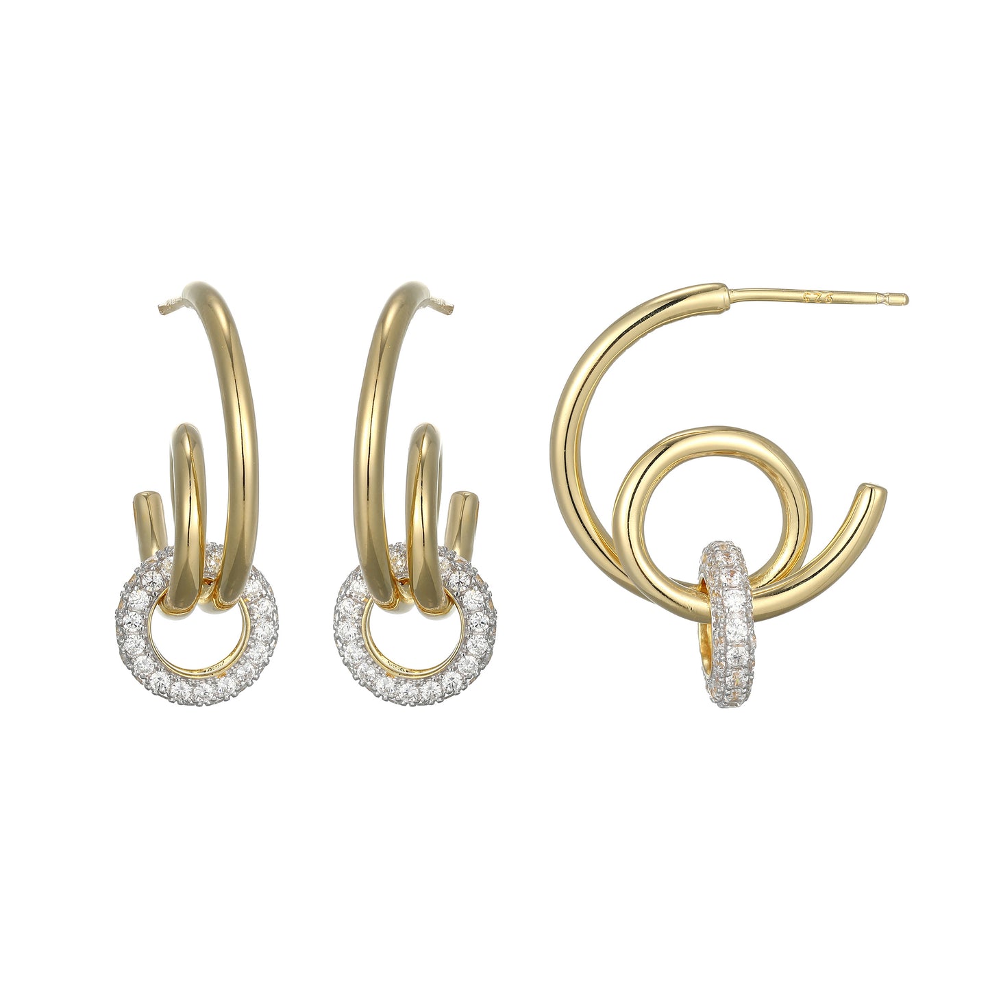 ME0110 - Circlet Twirling Lab-Created Diamond Earrings | Monte Luna